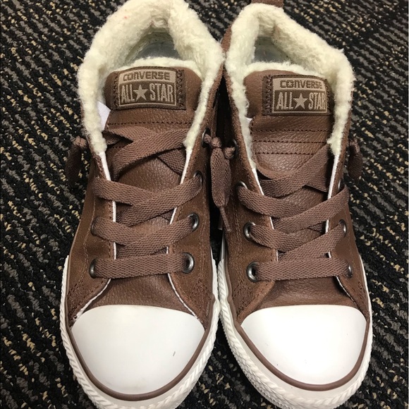 converse with fur lining brown